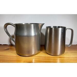 2 Pc Connecticut House Pewter Handcrafted Creamer Syrup Coffee Small Pitcher Set
